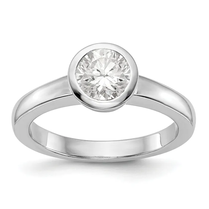 Goldia Rings 033ct CZ Solid Real 14K White Gold Round Bezel Solitaire Engagement Ring Goldia Rings 033ct CZ Solid Real 14K White Gold Round Bezel Solitaire Engagement Ring