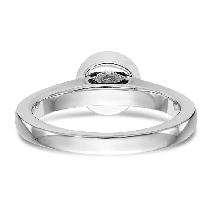 Goldia Rings 033ct CZ Solid Real 14K White Gold Round Bezel Solitaire Engagement Ring