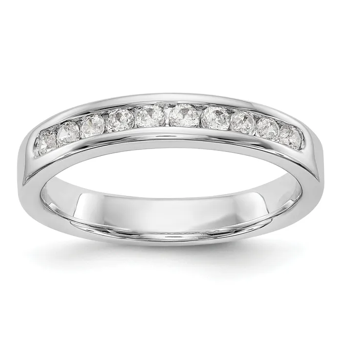 Goldia Rings 035ct CZ Solid Real 14K White Gold 102mm Stone Channel Wedding Band Ring Goldia Rings 035ct CZ Solid Real 14K White Gold 102mm Stone Channel Wedding Band Ring
