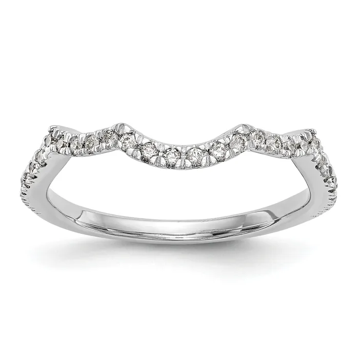 Goldia Rings 036ct CZ Solid Real 14K White Gold Wedding Wedding Band Ring Goldia Rings 036ct CZ Solid Real 14K White Gold Wedding Wedding Band Ring