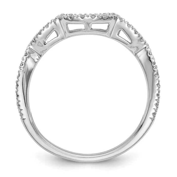 Goldia Rings 036ct CZ Solid Real 14K White Gold Wedding Wedding Band Ring