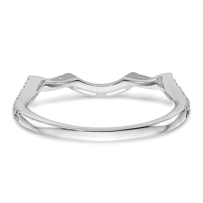 Goldia Rings 036ct CZ Solid Real 14K White Gold Wedding Wedding Band Ring