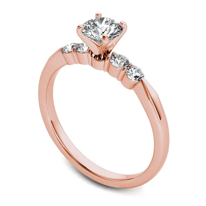 Goldia Rings 050 CT TW Natural Diamond Engagement Ring in Solid 14K Rose Gold Goldia Rings 050 CT TW Natural Diamond Engagement Ring in Solid 14K Rose Gold