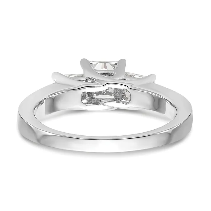 Goldia Rings 050ct CZ Solid Real 14K White Gold 3Stone Engagement Ring