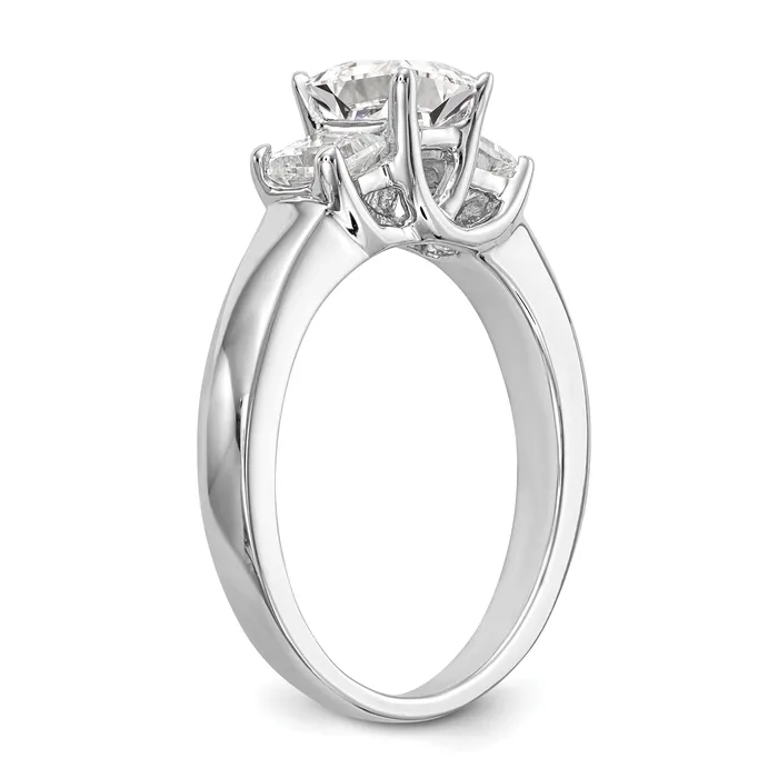 Goldia Rings 050ct CZ Solid Real 14K White Gold 3Stone Engagement Ring
