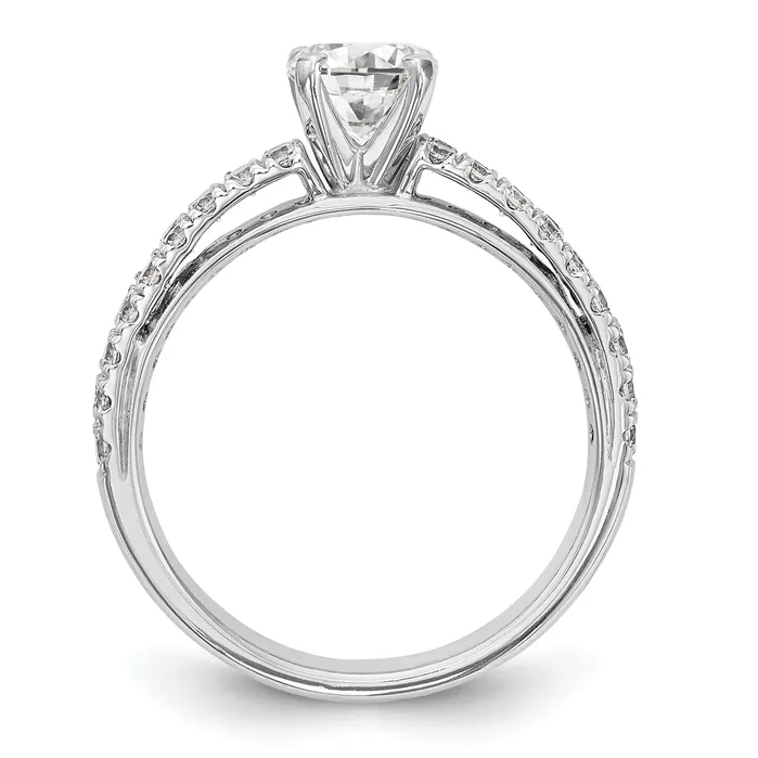 Goldia Rings 072ct CZ Solid Real 14K White Gold Peg Set Engagement Ring
