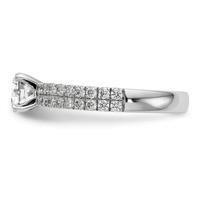 Goldia Rings 072ct CZ Solid Real 14K White Gold Peg Set Engagement Ring