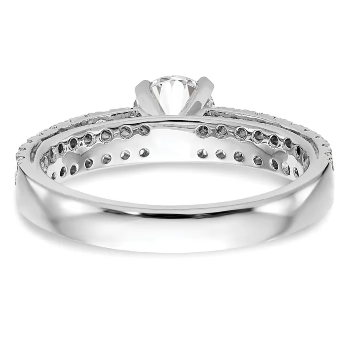 Goldia Rings 072ct CZ Solid Real 14K White Gold Peg Set Engagement Ring