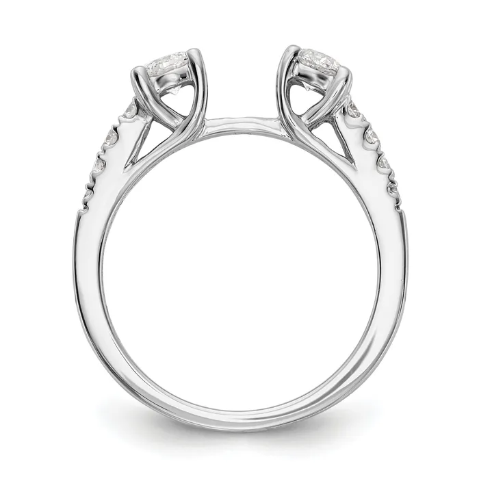 Goldia Rings 075ct CZ Solid Real 14K White Gold 3Stone Peg Set Engagement Ring