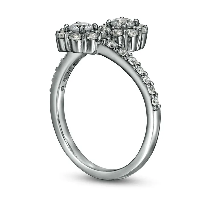 Goldia Rings 10 CT TW Certified LabCreated Diamond Bypass Ring in Solid 14K White Gold FSI2 Goldia Rings 10 CT TW Certified LabCreated Diamond Bypass Ring in Solid 14K White Gold FSI2