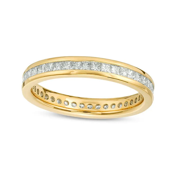 Goldia Rings 10 CT TW PrincessCut Natural Diamond Eternity Band in Solid 14K Gold HSI2 Goldia Rings 10 CT TW PrincessCut Natural Diamond Eternity Band in Solid 14K Gold HSI2