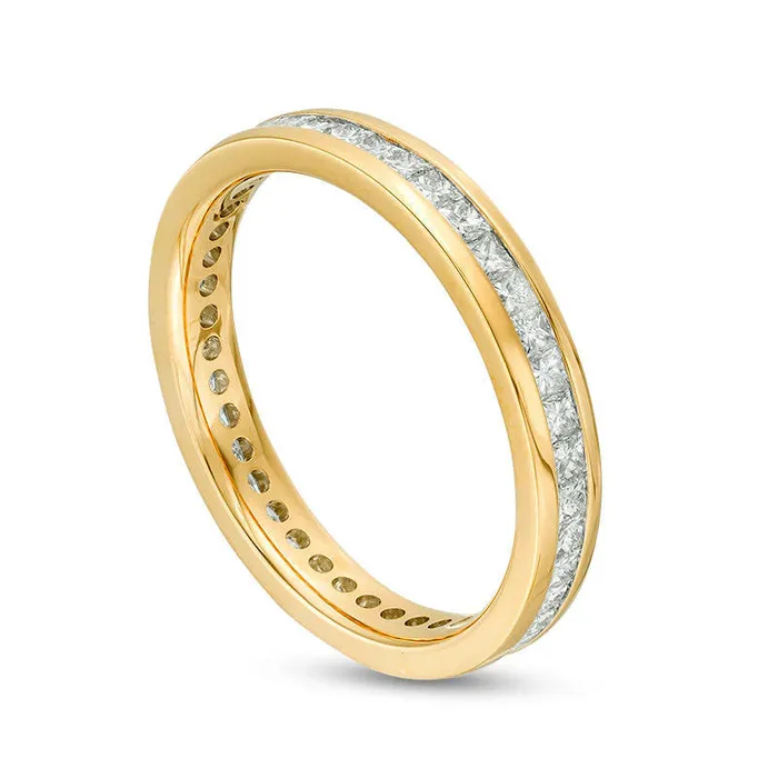 Goldia Rings 10 CT TW PrincessCut Natural Diamond Eternity Band in Solid 14K Gold HSI2 Goldia Rings 10 CT TW PrincessCut Natural Diamond Eternity Band in Solid 14K Gold HSI2