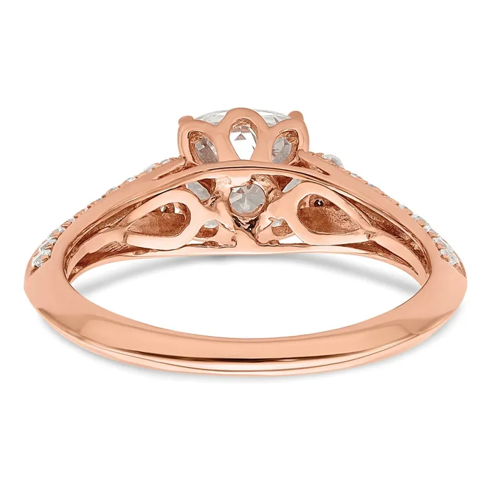 Goldia Rings 100ct CZ Solid Real 14k Rose Polish 1ct Cushion Engage Dia Ring