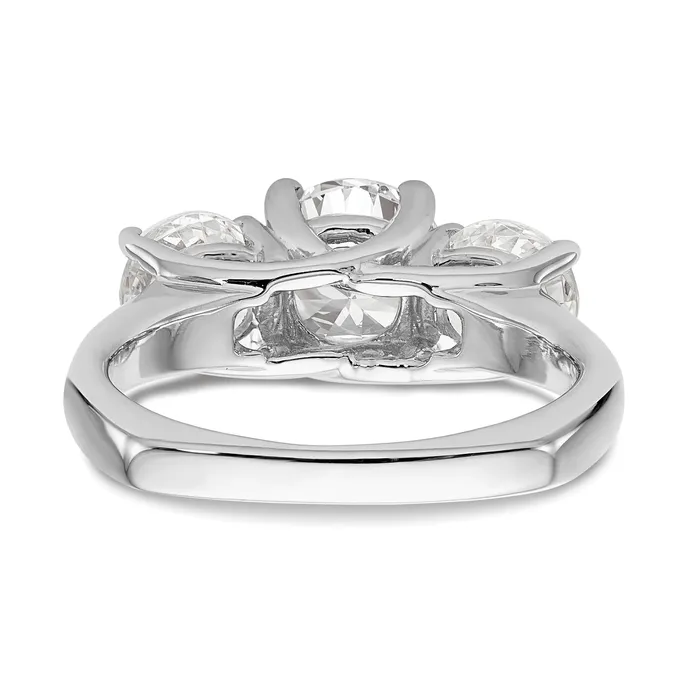 Goldia Rings 100ct CZ Solid Real 14K White Gold 3Stone Engagement Ring