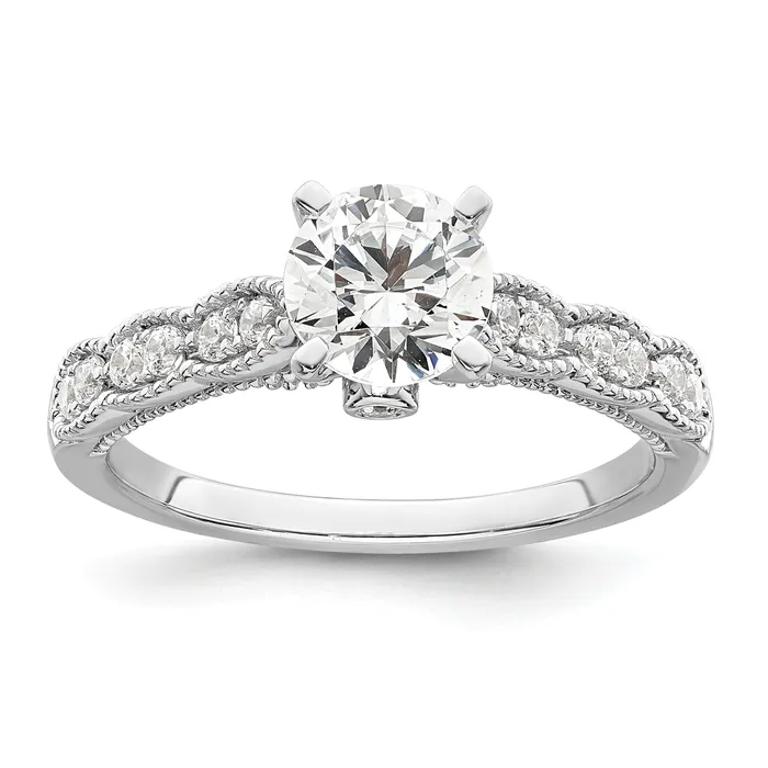 Goldia Rings 100ct CZ Solid Real 14K White Gold Engagement Ring