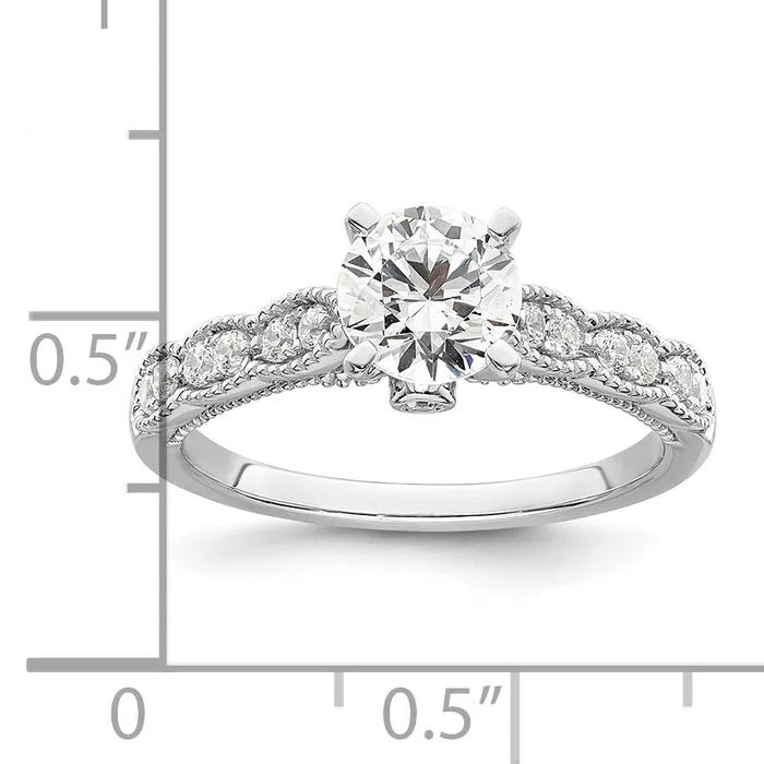 Goldia Rings 100ct CZ Solid Real 14K White Gold Engagement Ring
