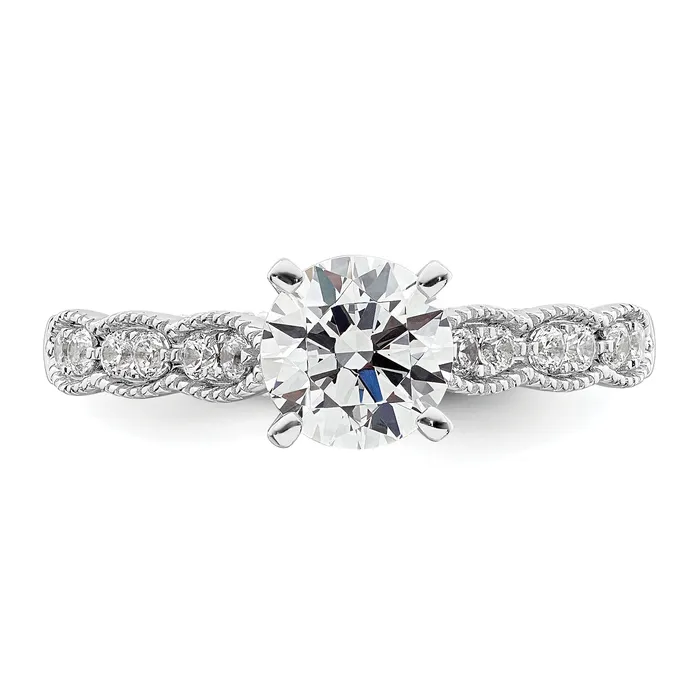 Goldia Rings 100ct CZ Solid Real 14K White Gold Engagement Ring