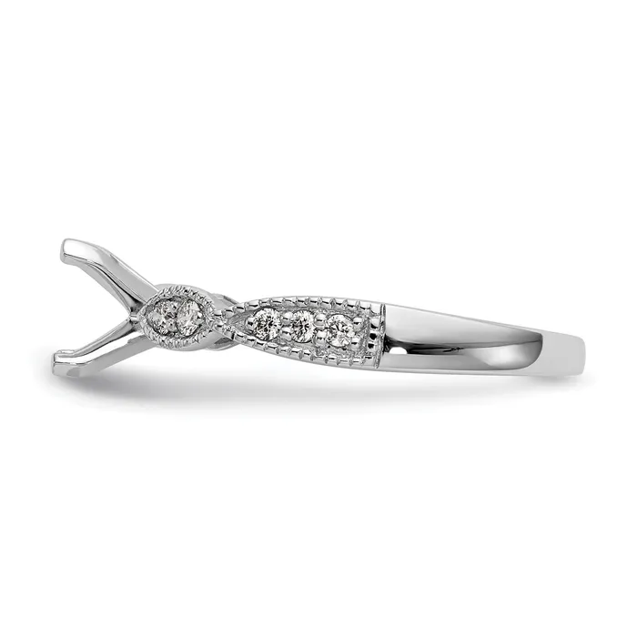 Goldia Rings 100ct CZ Solid Real 14k White Gold Round CrissCross Engagement Ring