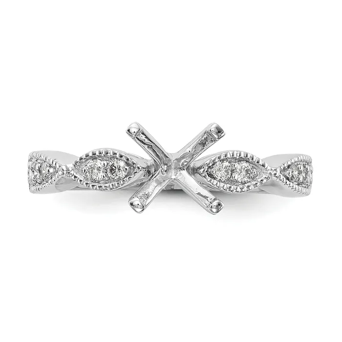 Goldia Rings 100ct CZ Solid Real 14k White Gold Round CrissCross Engagement Ring