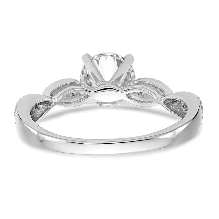 Goldia Rings 100ct CZ Solid Real 14k White Gold Round CrissCross Engagement Ring
