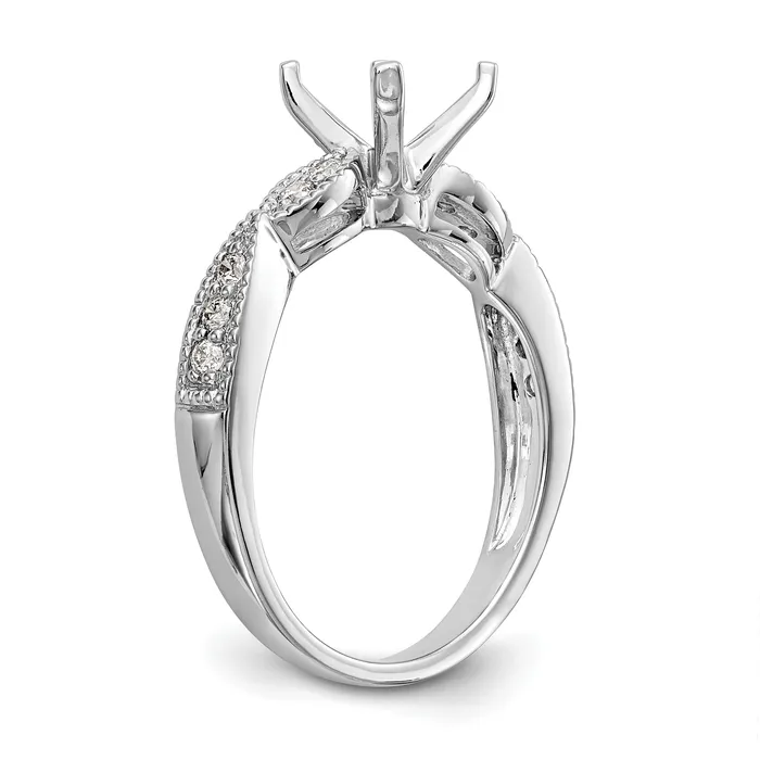 Goldia Rings 100ct CZ Solid Real 14k White Gold Round CrissCross Engagement Ring