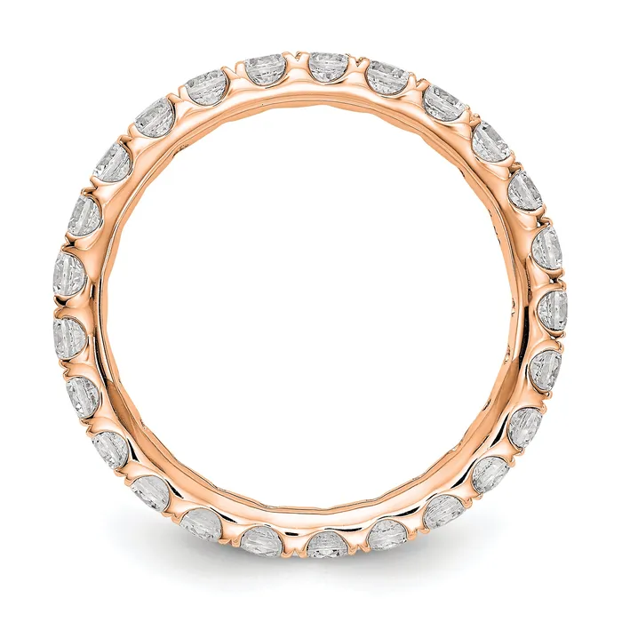 Goldia Rings 14k Rose Gold 1 12 Ct Lab Grown Diamond VSSI G Shared Prong Eternity Band Ring