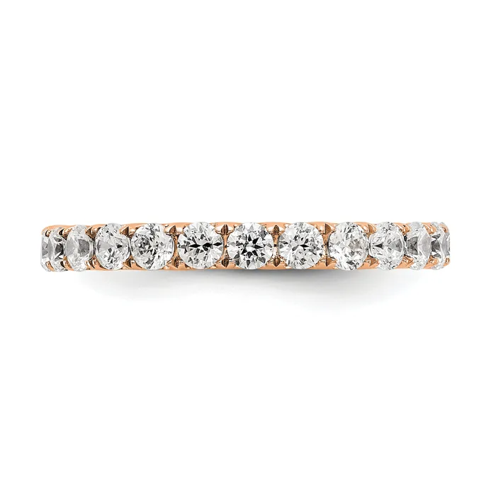 Goldia Rings 14k Rose Gold 1 12 Ct Lab Grown Diamond VSSI G Shared Prong Eternity Band Ring