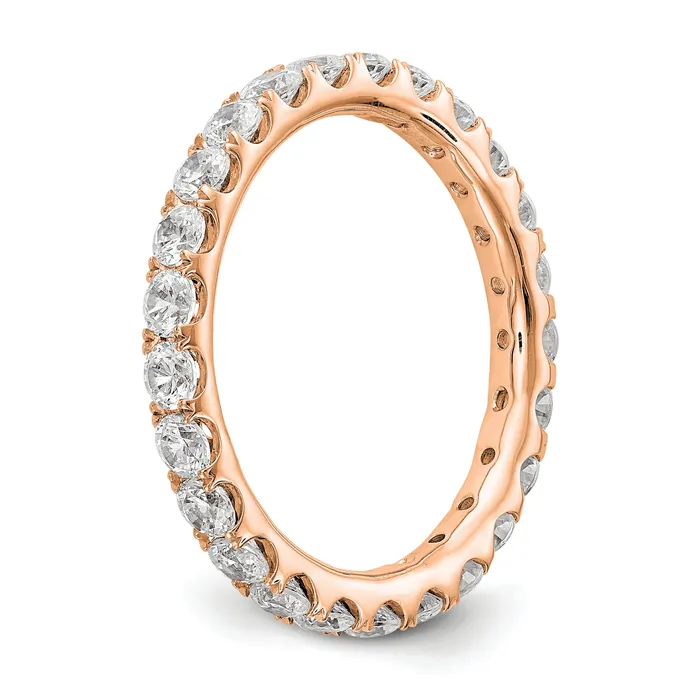 Goldia Rings 14k Rose Gold 1 12 Ct Lab Grown Diamond VSSI G Shared Prong Eternity Band Ring