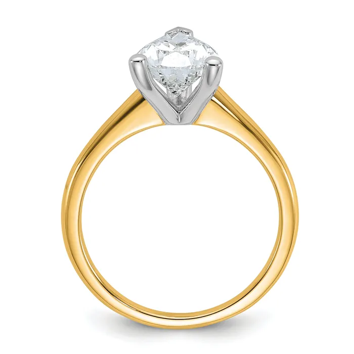 Goldia Rings 14k Twotone 2 Ct Lab Grown Diamond VSSI G Pear Solitare Engagement Ring