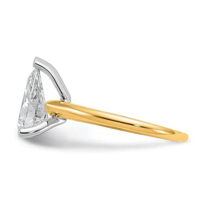 Goldia Rings 14k Twotone 2 Ct Lab Grown Diamond VSSI G Pear Solitare Engagement Ring
