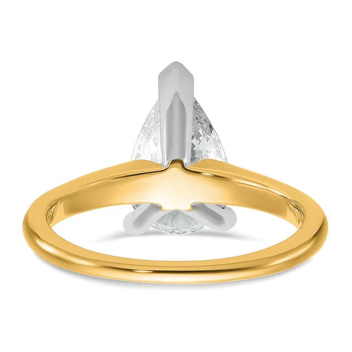 Goldia Rings 14k Twotone 2 Ct Lab Grown Diamond VSSI G Pear Solitare Engagement Ring