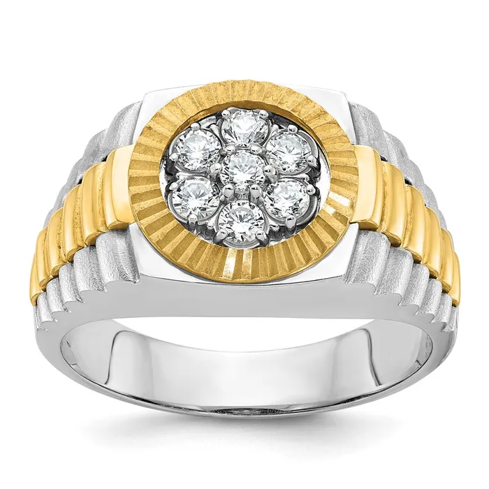 Goldia Rings 14k Twotone Gold Mens 12 carat Diamond Complete Ring
