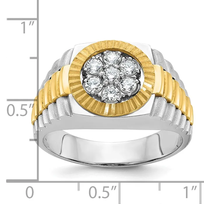 Goldia Rings 14k Twotone Gold Mens 12 carat Diamond Complete Ring