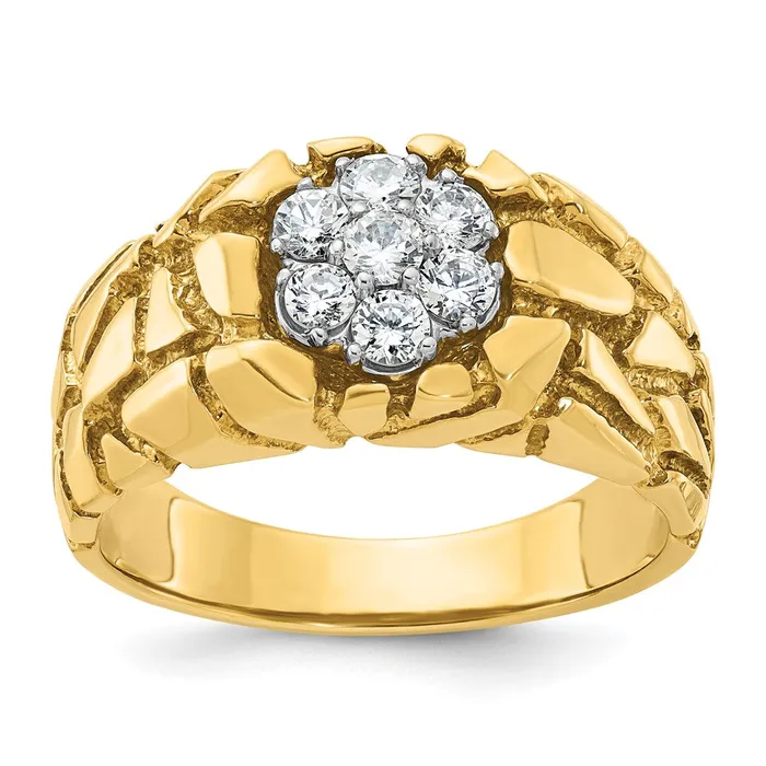 Goldia Rings 14k Twotone Gold Mens Diamond Nugget Cluster Ring Mounting Goldia Rings 14k Twotone Gold Mens Diamond Nugget Cluster Ring Mounting