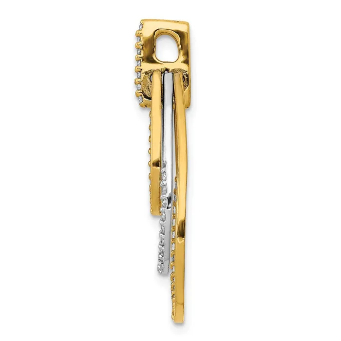 Goldia Rings 14k TwoTone Gold Polished 14ct Real Diamond Triple Teardrop Pendant