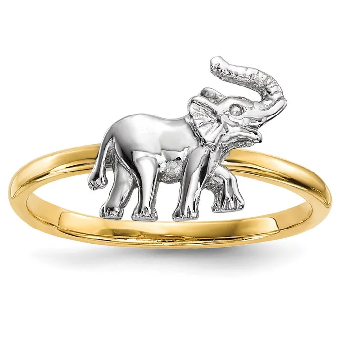 Goldia Rings 14k TwoTone Gold Polished Elephant Ring
