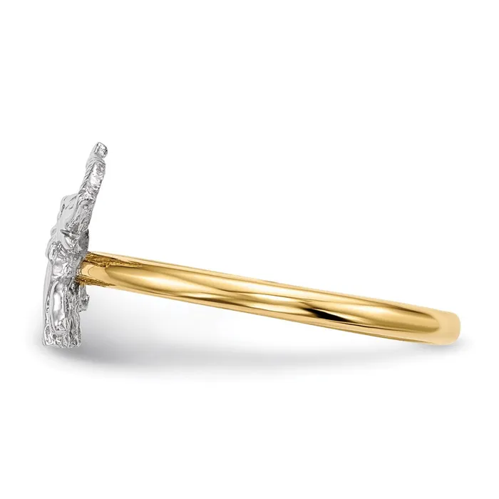 Goldia Rings 14k TwoTone Gold Polished Elephant Ring