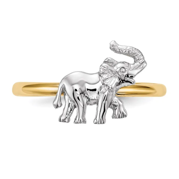 Goldia Rings 14k TwoTone Gold Polished Elephant Ring