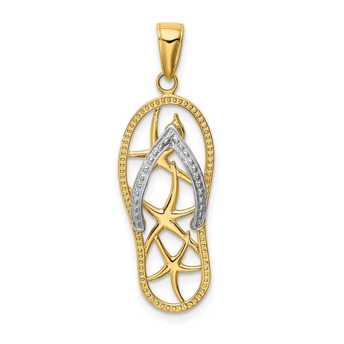 Goldia Rings 14k Twotone Gold Starfish FlipFlop Pendant