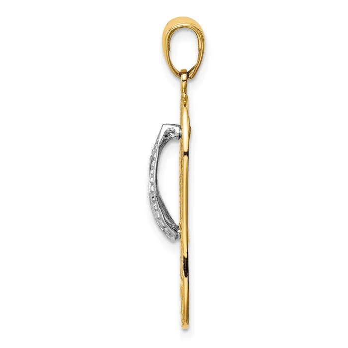 Goldia Rings 14k Twotone Gold Starfish FlipFlop Pendant