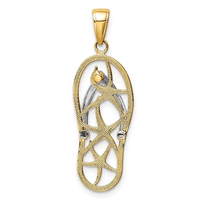 Goldia Rings 14k Twotone Gold Starfish FlipFlop Pendant