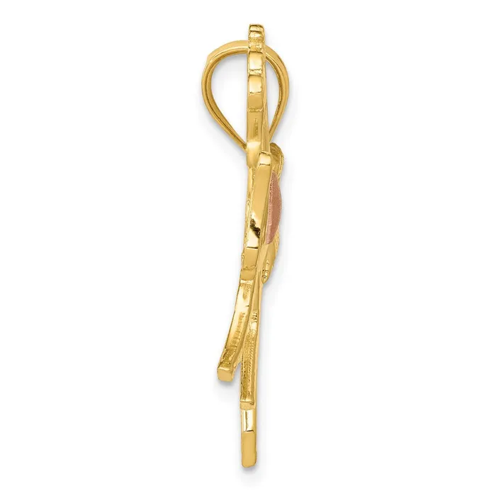 Goldia Rings 14k Twotone Gold Yellow and Rose Gold Horse wHeart Charm