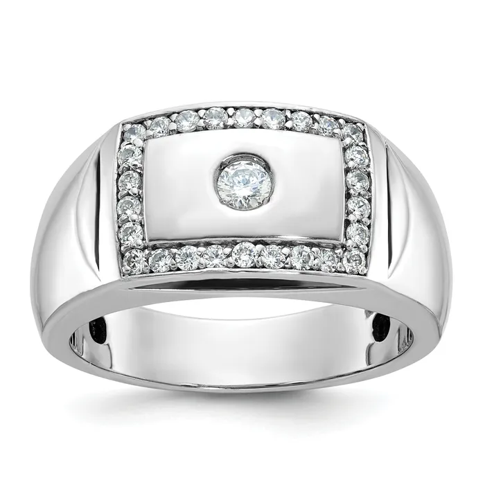 Goldia Rings 14k White Gold 12 Ct Lab Grown Diamond VSSI G CutOut Mens Ring Goldia Rings 14k White Gold 12 Ct Lab Grown Diamond VSSI G CutOut Mens Ring