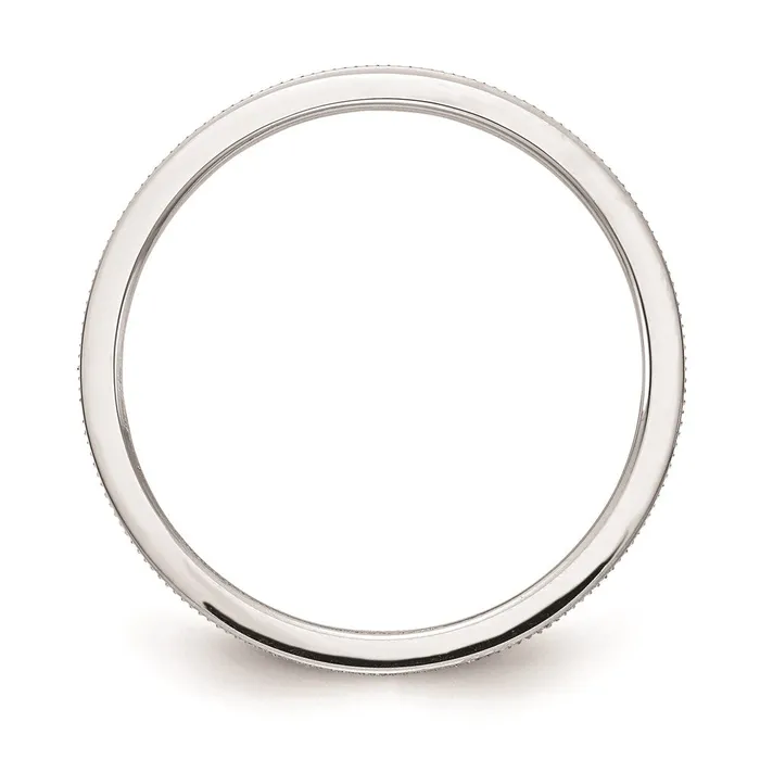Goldia Rings 14K White Gold 12mm Line Pattern Stackable Band
