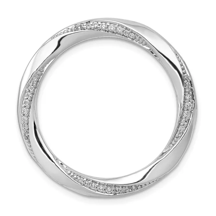 Goldia Rings 14k White Gold 15ct Real Diamond Fancy Twist Circle Chain Slide Goldia Rings 14k White Gold 15ct Real Diamond Fancy Twist Circle Chain Slide