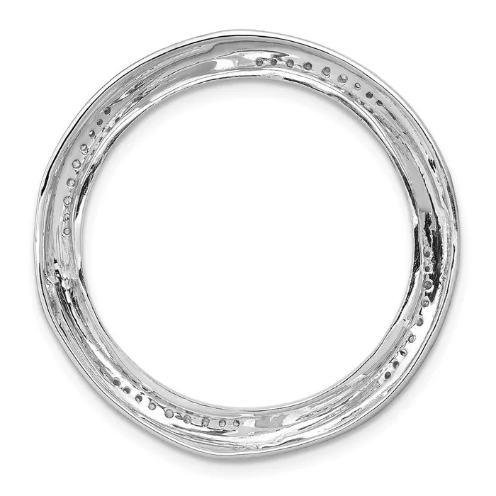Goldia Rings 14k White Gold 15ct Real Diamond Fancy Twist Circle Chain Slide