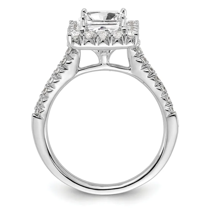 Goldia Rings 14k White Gold 34 Ct Lab Grown Diamond VSSI G 1 12 Ct Center Princess Halo Engagement Ring