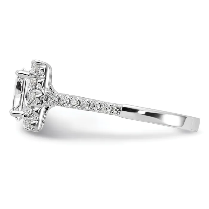 Goldia Rings 14k White Gold 34 Ct Lab Grown Diamond VSSI G 1 12 Ct Center Princess Halo Engagement Ring