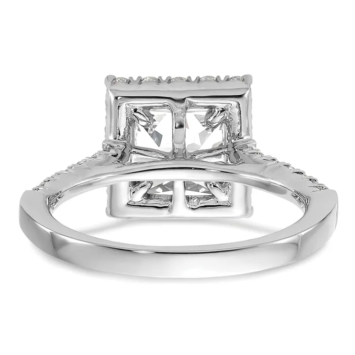 Goldia Rings 14k White Gold 34 Ct Lab Grown Diamond VSSI G 1 12 Ct Center Princess Halo Engagement Ring
