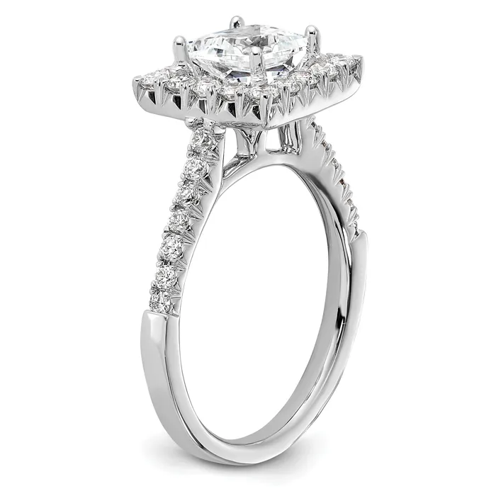 Goldia Rings 14k White Gold 34 Ct Lab Grown Diamond VSSI G 1 12 Ct Center Princess Halo Engagement Ring